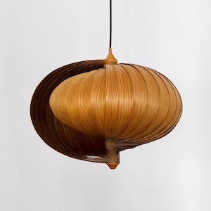 Wooden Mid-Century Modern Pendant Lamp | Hans Agne Jakobsson Era | 1960s