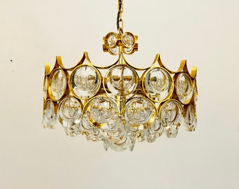 Amazing Mid-Century Modern Crystal Glass Chandelier by Palwa | 1960s