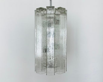 1 of 3 large Mid-Century Modern crystal glass pendant lamps by Doria | 1960s