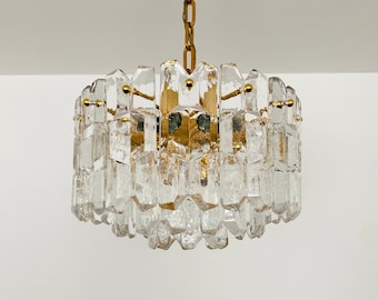 Austrian Mid-Century Modern Palazzo Ice Glass Chandelier by J.T. Squid | 1960s