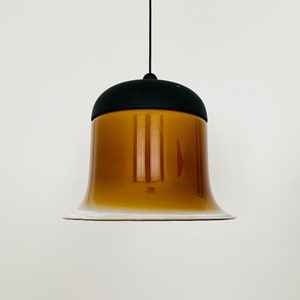 Large Mid-Century Modern glass pendant lamp by Peill and Putzler | 1980s
