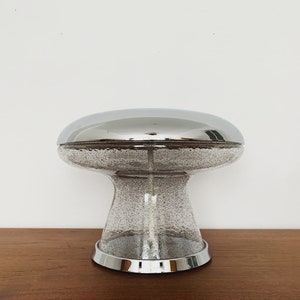 Awesome Mid-Century Modern Mushroom Ice Glass Table Lamp | 1960s