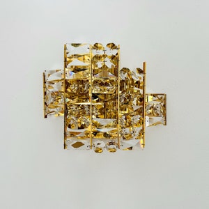 Glamorous Mid-Century Modern Crystal Glass Wall Lamp by Palwa | 1960s