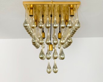 Glass Flush Chandelier by Ernest Palme | 1960s