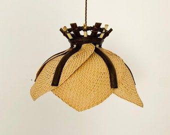 Mid-Century Modern Wicker Pendant Lamp | 1960s