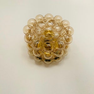 1 of 2 Large Mid-Century Modern Bubble Glass Wall Lamps or Flush Lights by Helena Tynell for Glashütte Limburg | 1960s