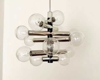 Amazing 1970s Modernist Space Age Bubble Glass Chandelier by J.T. squid