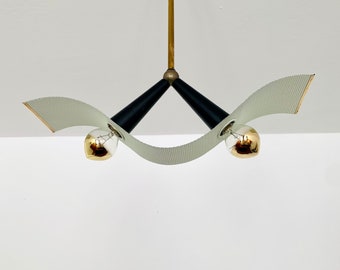 Italian Mid-Century Modern Brass Ceiling Lamp | 1950s