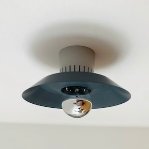Lovely Small Industrial Mid-Century Modern Flush Lamp from Kaiser Leuchten | 1950s