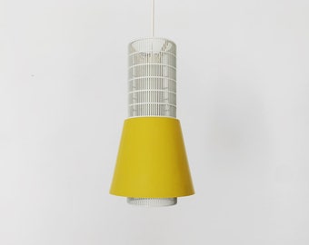 Perforated Mid-Century Modern metal pendant lamp | 1960s