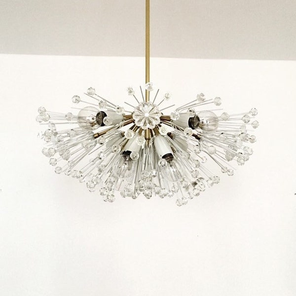 breathtakingly beautiful Austrian Mid Century Modern chandelier by Emil Stejnar for Rupert Nikoll | 1950s |