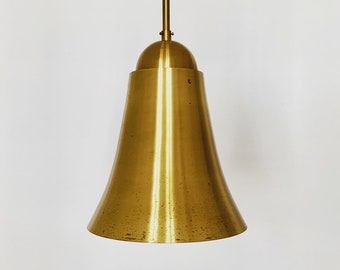 1 of 5 wonderful large italian Mid Century Modern brass bell shaped pendant lamps | 1950s |