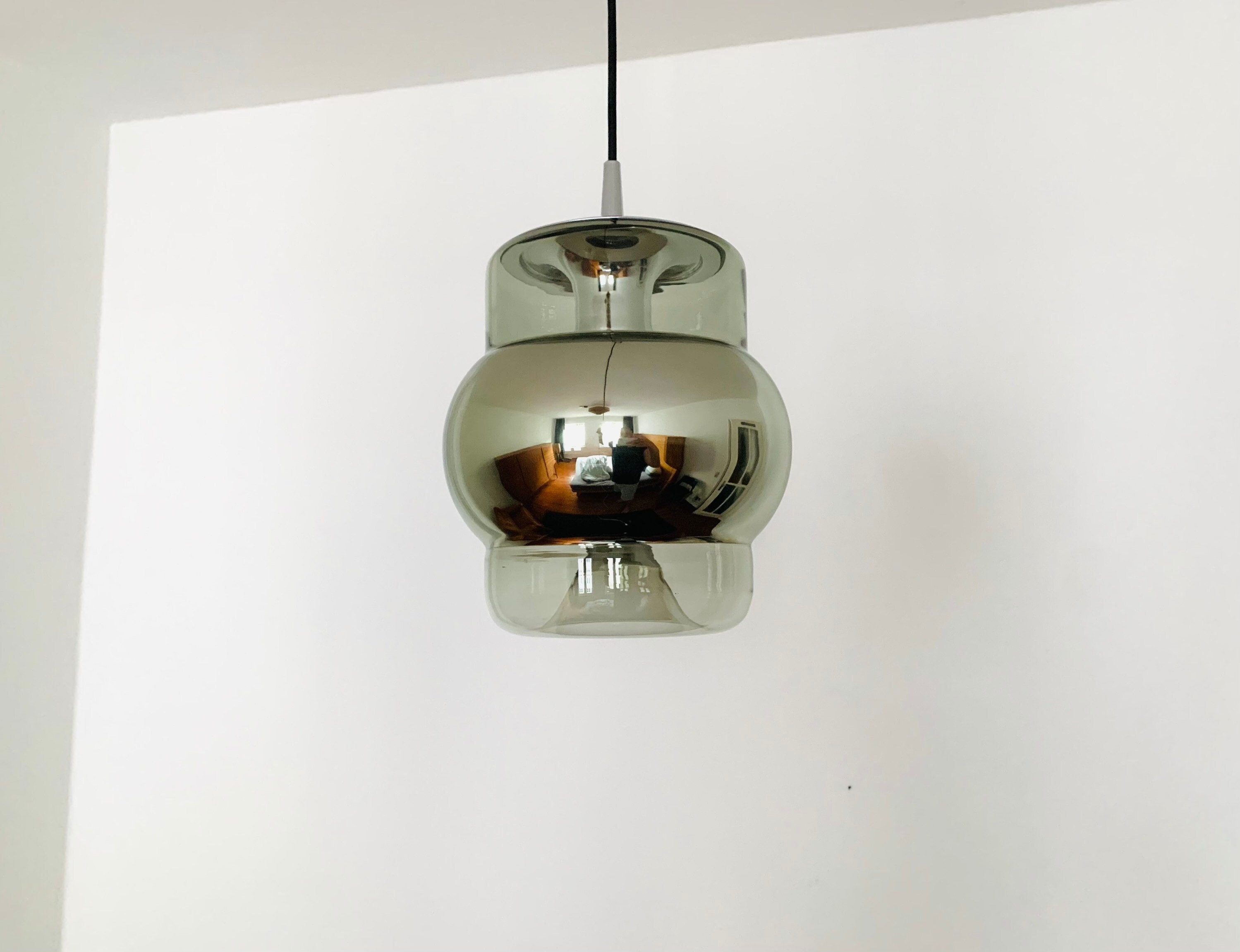 Space Age Glass Pendant Lamp By Peill & Putzler | 1960S