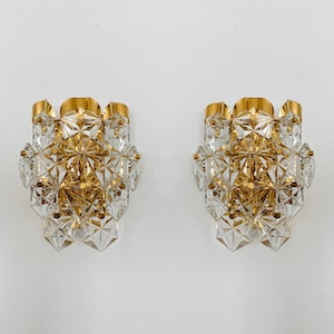 Set of 2 Gilded Mid-Century Modern Wall Lamps by Kinkeldey | 1960s