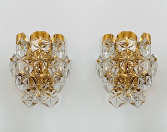 Set of 2 Gilded Mid-Century Modern Wall Lamps by Kinkeldey | 1960s