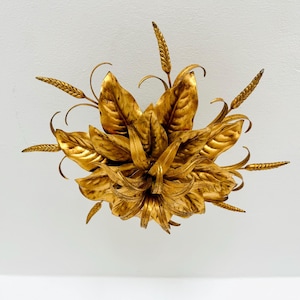 Golden Italian Hollywood Regency Chandelier by Hans Kögl | 1970s