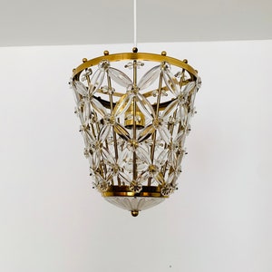 Mid-Century Modern Crystal Glass Chandelier by Palwa | 1960s