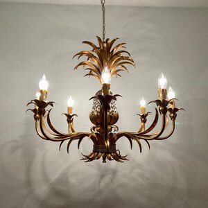 Large Italian Hollywood Regency Pineapple Chandelier by Hans Kögl 1960s image 8