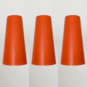 Set of 3 Large Italian Mid Century Modern Pendant Lamps | 1950s