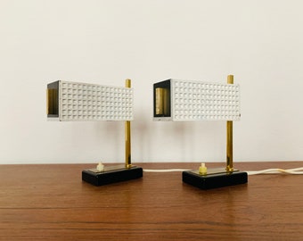 Set of 2 Mid-Century Modern Brass Table Lamps | 1950s