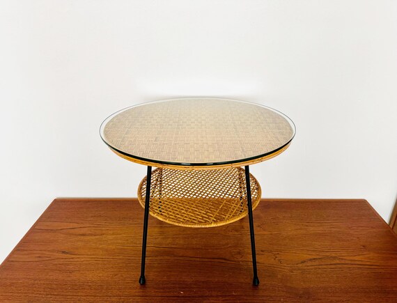 Lovely Mid Century Modern Wicker Coffee or Side Table 1950s Etsy