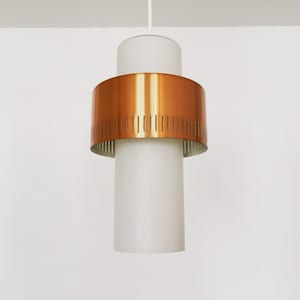 beautiful Mid Century Modern opaline pendant lamp by Staff | 1960s