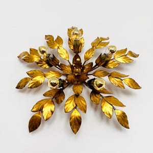 Floral Mid-Century Modern Hollywood Regency Wall or Ceiling Lamp | 1970s