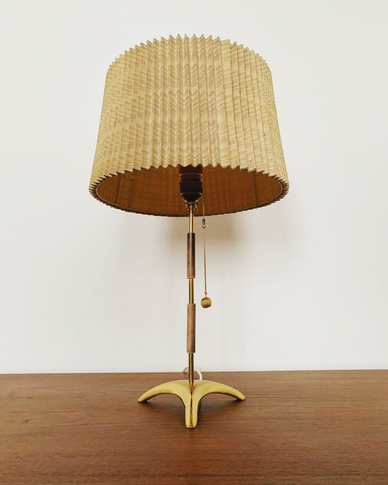 MidCentury Modern tripod brass table lamp 1950s Etsy