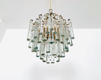 Stunning Mid-Century Modern Crystal Glass Chandelier by Kinkeldey | 1960s |