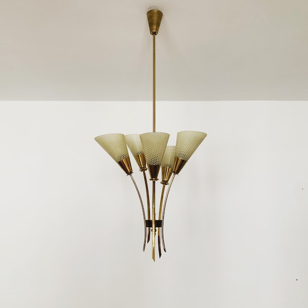 Italian Mid-Century Modern brass Sputnik chandelier | 1950s | Stilnovo era