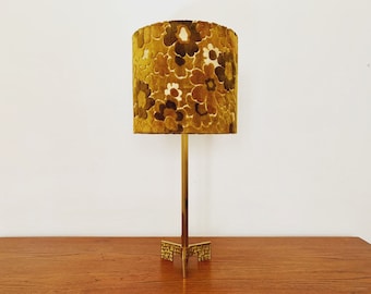 fabulous italian Mid Century Modern brutalist brass table lamp | 1960s |