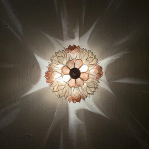 Amazing Mid-Century Modern Capiz Shell Wall or Flush Lamp 1970s image 6