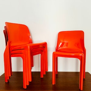 Set of 4 Mid-Century Modern Selene Dining Chairs by Vico Magistretti for Artemide Milano