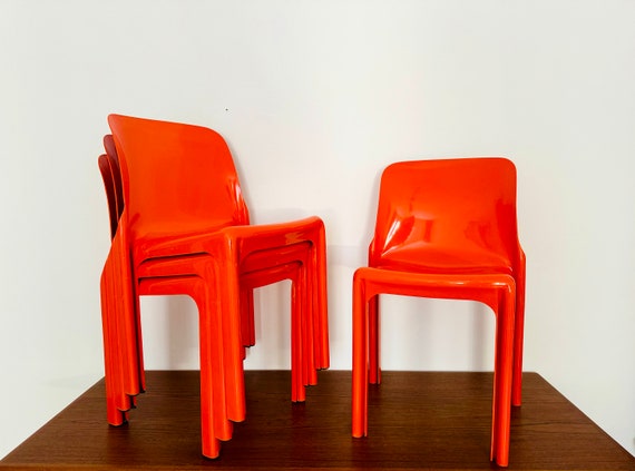 オリジナルヴィンテージ Artemide Selene Artemide Selene Dining Chair by Vico Magistretti (White