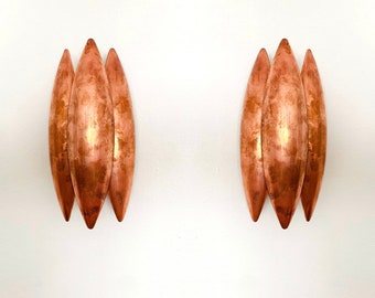 Set of 2 unique patinated danish Kastor sconces by Jo Hammerborg for Fog and Morup | 1960s