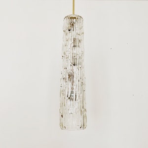 Huge Austrian Mid-Century Modern Ice Glass Pendant Lamp by J.T. Squid | 1950s
