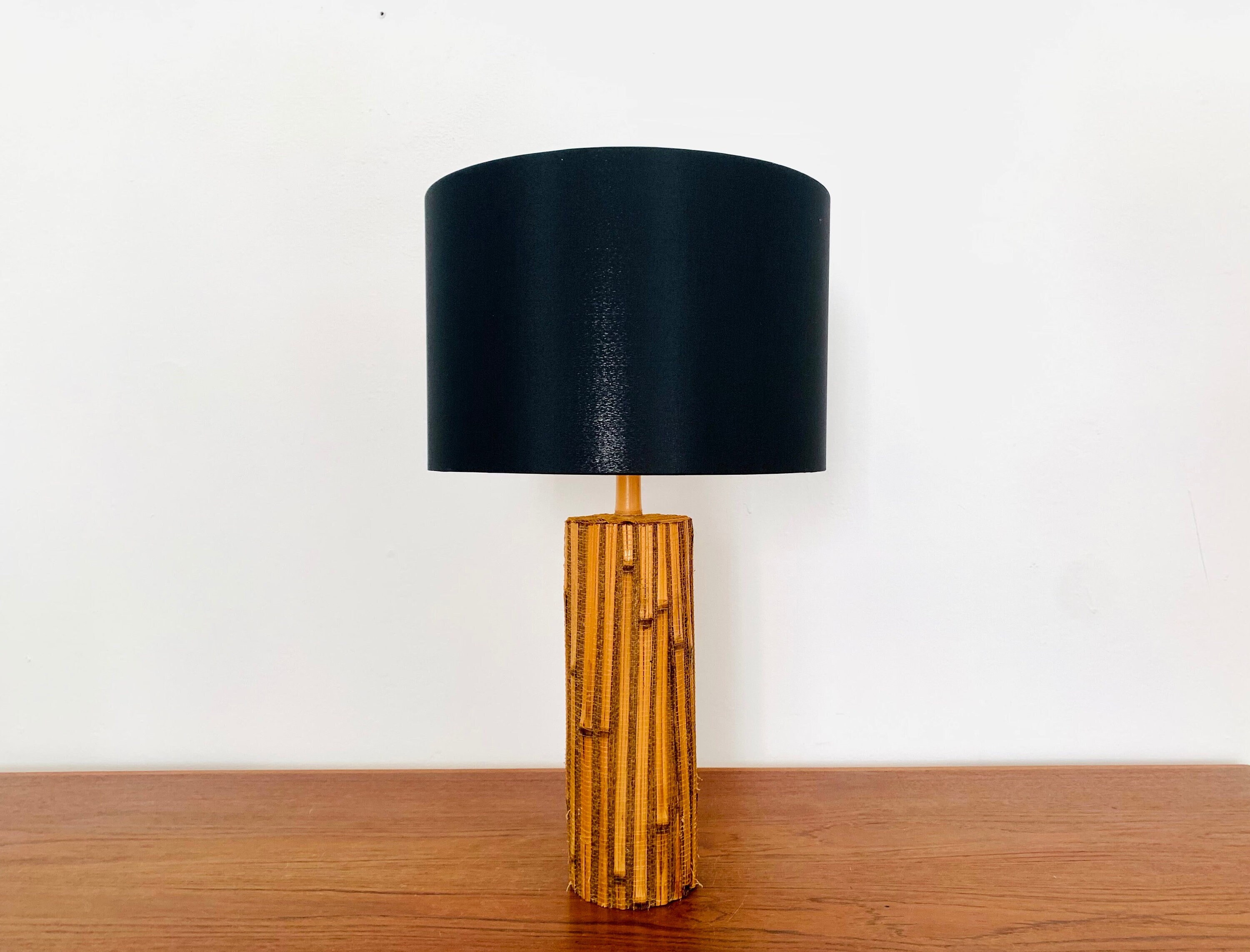 Vintage bamboo table sale lamp