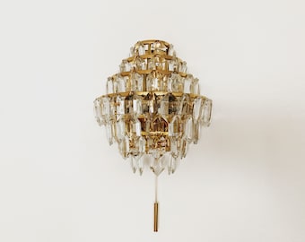 1 of 2 Mid Century Modern crystal glass wall sconces by Bakalowits | 1960s