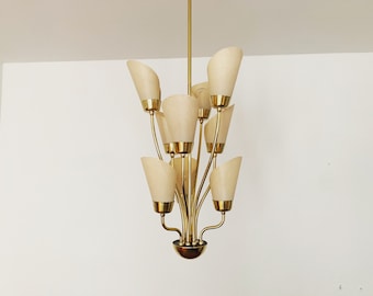Mid-Century Modern brass chandelier | 1950s