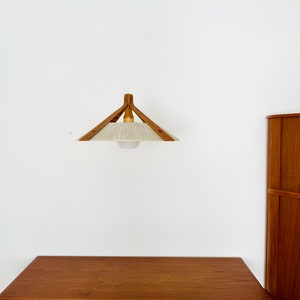 Mid-Century Modern Sisal and Walnut Pendant Lamp by Temde 1960s 画像 2