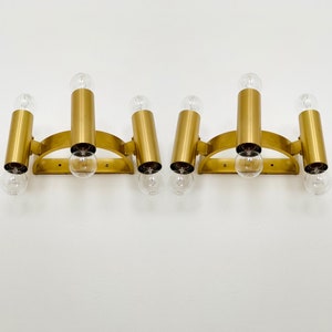 Set of 2 Mid-Century Modern Brass Wall Lamps | 1970s
