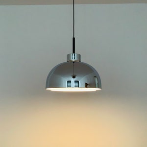 Mid-Century Modern chromed pendant lamp by Doria 1960s image 6