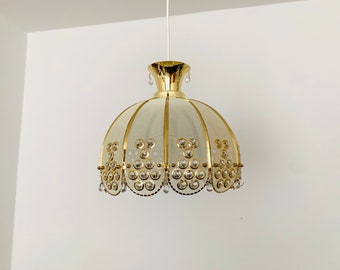 Mid-Century Modern crystal glass pendant lamp | 1970s