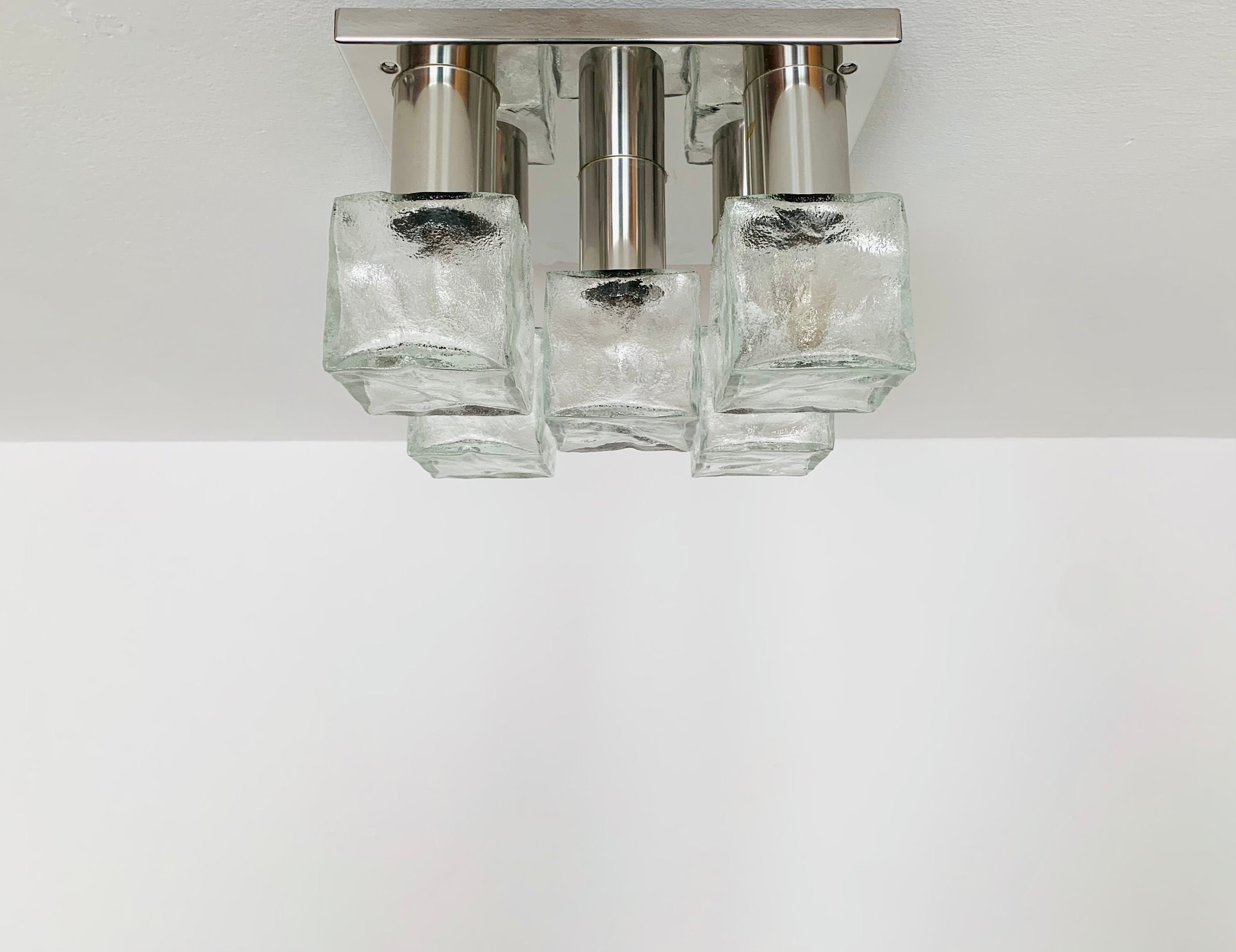 Mid century Modern Ice Cube Flush Light by J.T. Squid 1960s Etsy