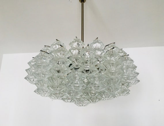 Large Mid century Modern PAGODA Chandelier by J.T. Kalmar for