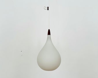 Swedish Mid-Century Modern Opaline Pendant Lamp by Uno and Östen Kristiansson for Luxus | 1960s