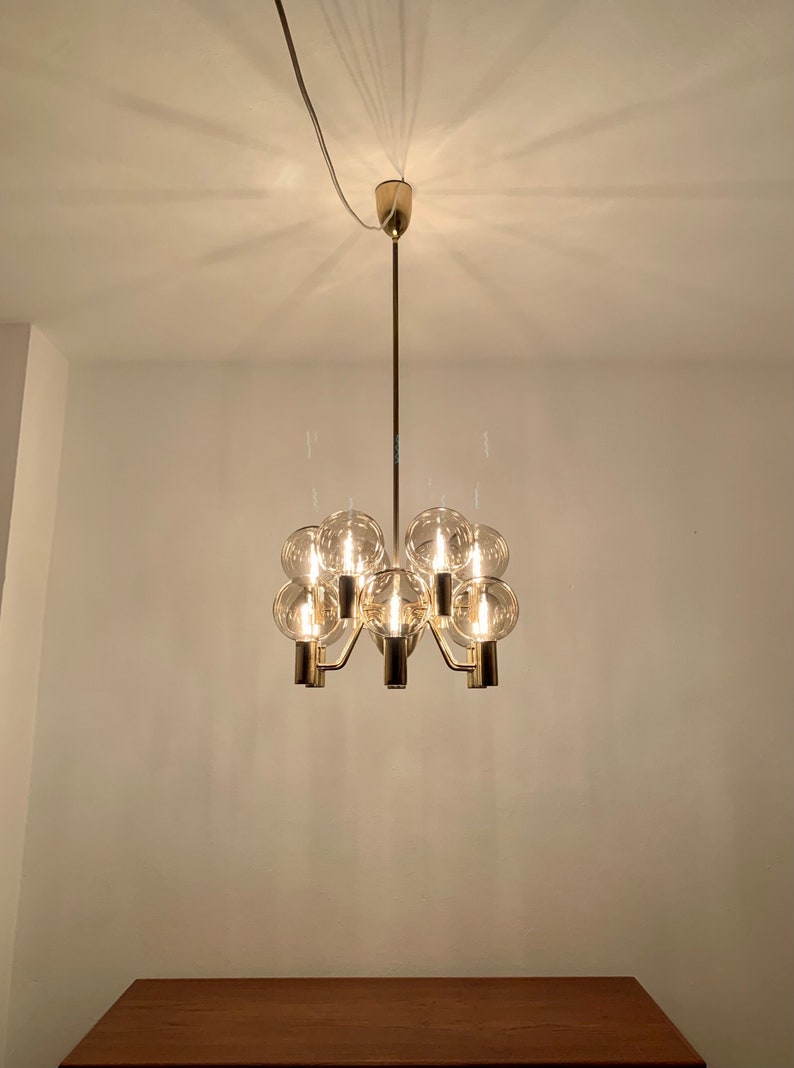 Swedish Mid-Century Modern Patricia Chandelier by Hans Agne Jakobsson 1960s image 5