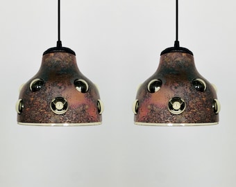 Set of 2 Mid-Century Modern Brutalist Pendant Lamps by Nanny Still for Raak | 1960s