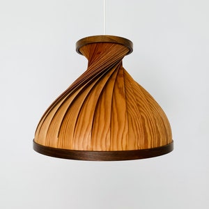 Swedish Mid-Century Modern Wooden Pendant Lamp | 1960s