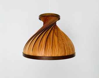 Swedish Mid-Century Modern Wooden Pendant Lamp | 1960s